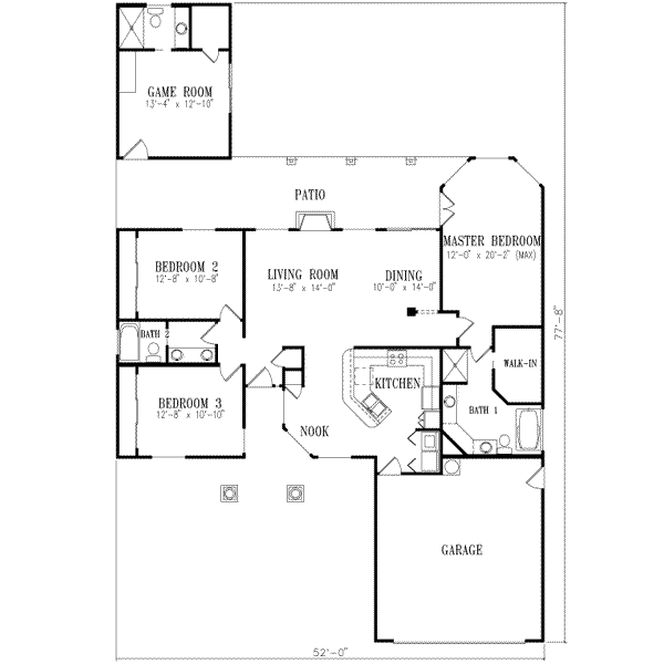 Adobe / Southwestern Floor Plan - Main Floor Plan #1-368