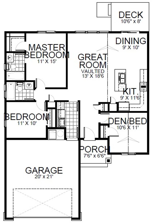 House Blueprint - Craftsman Floor Plan - Main Floor Plan #112-184