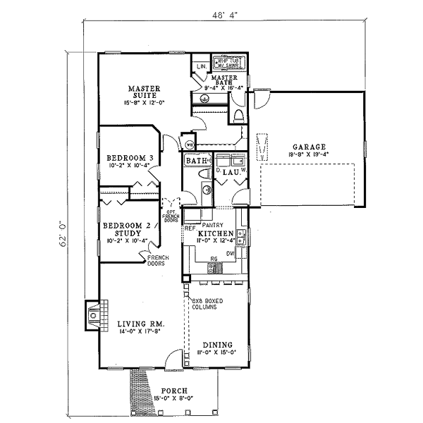 House Plan Design - Southern Floor Plan - Main Floor Plan #17-180