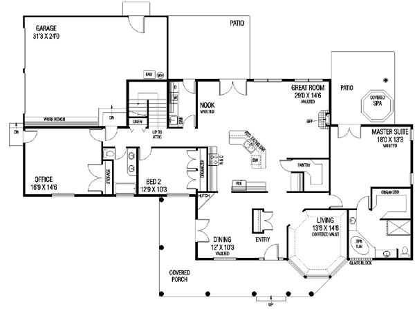 Dream House Plan - Traditional Floor Plan - Main Floor Plan #60-451