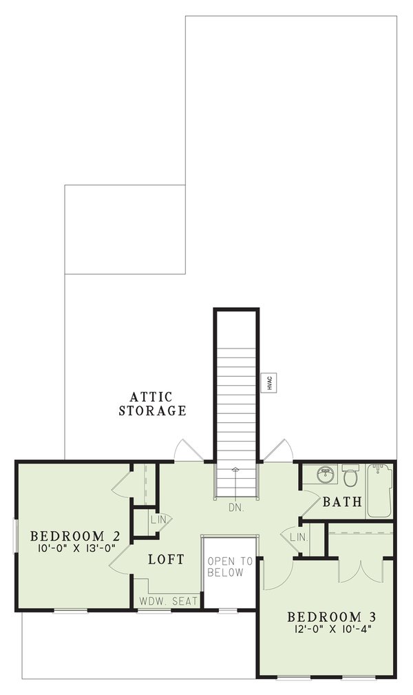 Craftsman Floor Plan - Upper Floor Plan #17-2909
