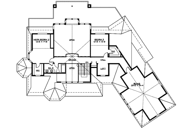 Dream House Plan - Floor Plan - Upper Floor for Craftsman House Plan #132-184 - 4 bed, 4.5 bath