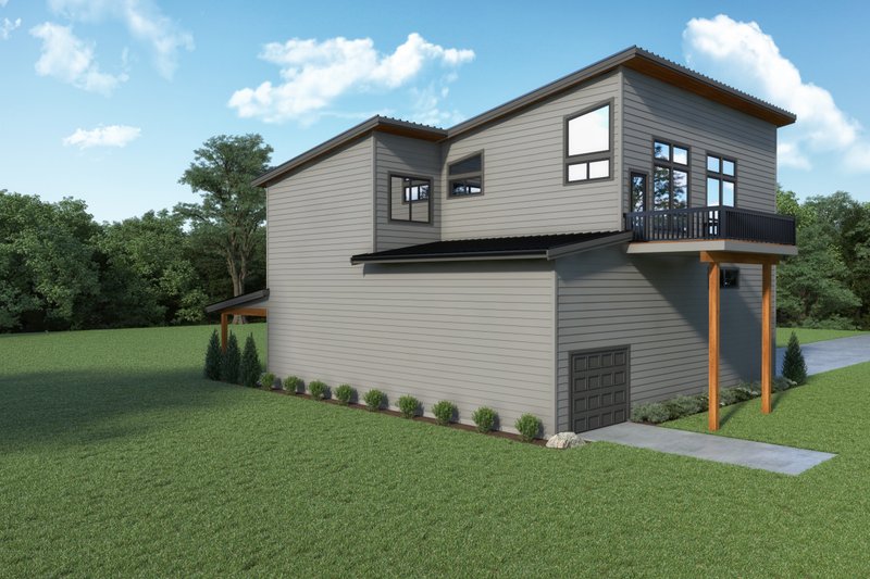 House Plan Design - Exterior - Rear Elevation for Modern House Plan #1070-172 - 4 bed, 3 bath