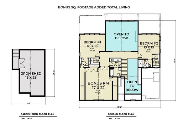 House Blueprint - Farmhouse Floor Plan - Upper Floor Plan #1070-134