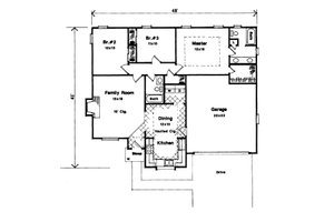 Floor Plan - Main Floor for Country House Plan #41-106 - 3 bed, 2 bath