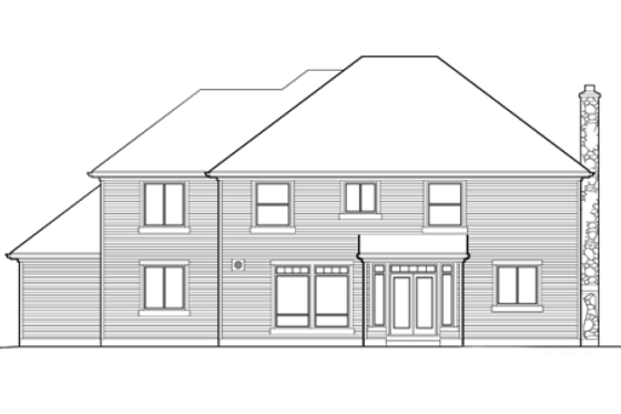 Exterior - Rear Elevation for Craftsman House Plan #48-379 - 4 bed, 2.5 bath