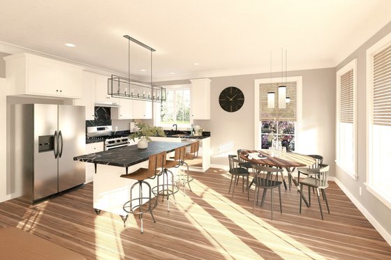 Interior - Kitchen for Country House Plan #44-267 - 2 bed, 2 bath