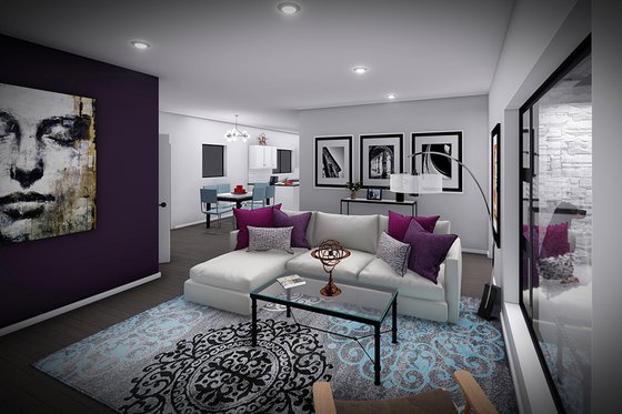 Interior - Family Room for Modern House Plan #70-1503 - 3 bed, 2.5 bath
