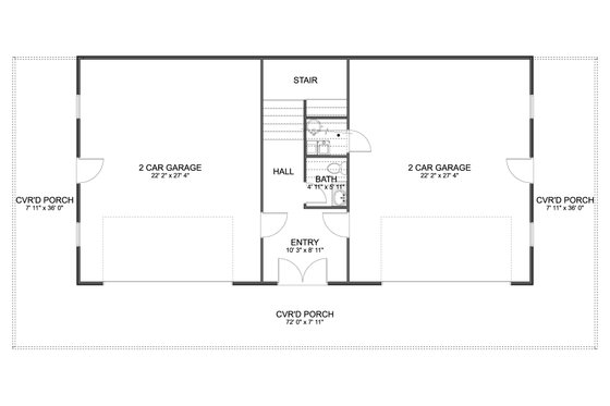 Floor Plan - Main Floor for Traditional House Plan #1060-297 - 1 bed, 1.5 bath
