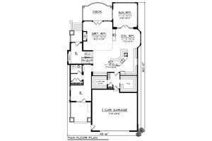 Floor Plan - Main Floor for Craftsman House Plan #70-1433 - 5 bed, 3.5 bath