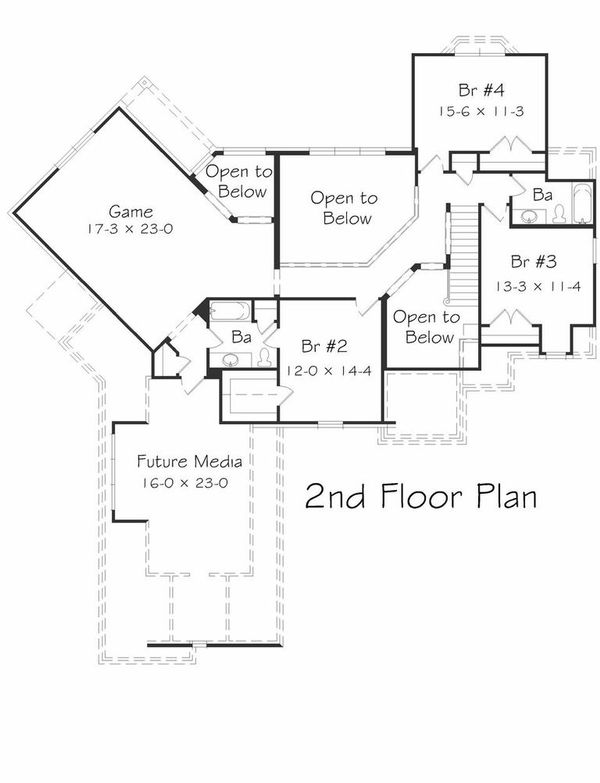 Floor Plan - Upper Floor Plan #329-376