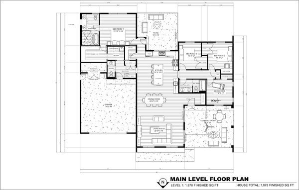 House Design - Contemporary Floor Plan - Main Floor Plan #1075-2