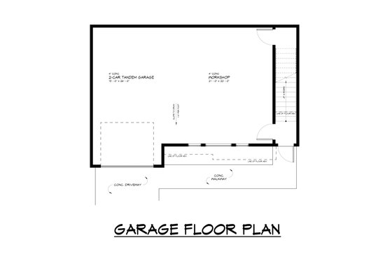 Floor Plan - Lower Floor for Farmhouse House Plan #1066-222 - 1 bed, 1 bath