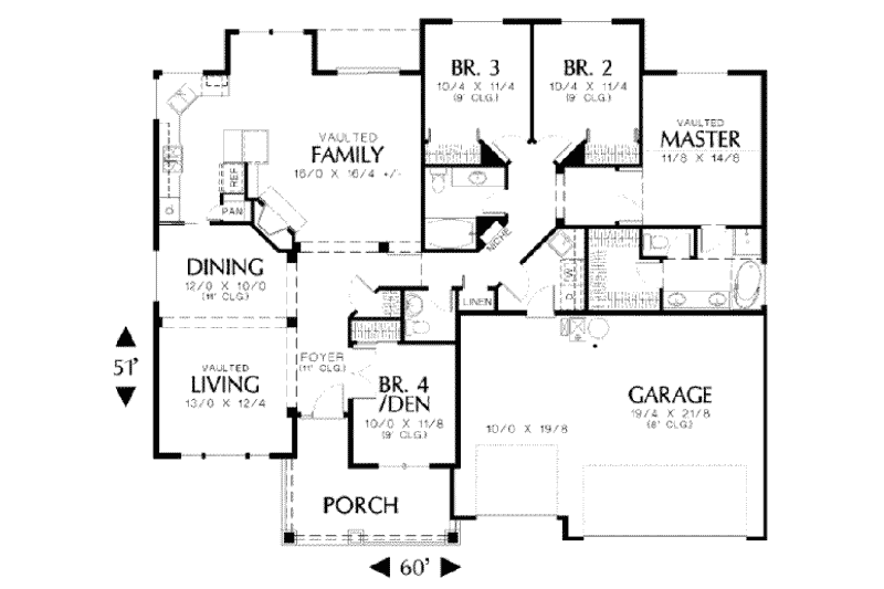 Home Plan - Floor Plan - Main Floor for Craftsman House Plan #48-167 - 4 bed, 2.5 bath