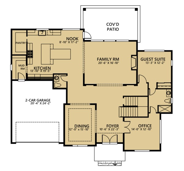 Country Floor Plan - Main Floor Plan #1066-42