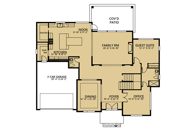 Home Plan - Floor Plan - Main Floor for Country House Plan #1066-42 - 5 bed, 4.5 bath