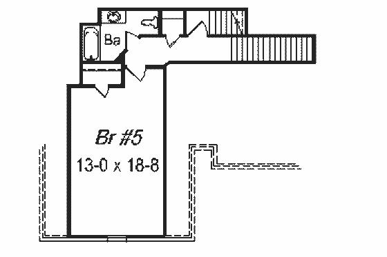 Floor Plan - Upper Floor for European House Plan #329-295 - 5 bed, 3.5 bath