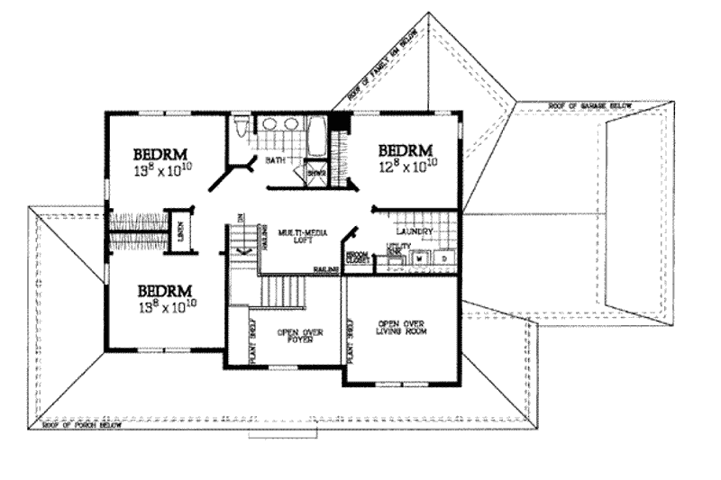 Home Plan - Floor Plan - Upper Floor for Country House Plan #72-334 - 4 bed, 3 bath
