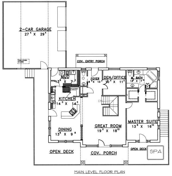 House Plan Design - Ranch Floor Plan - Main Floor Plan #117-561