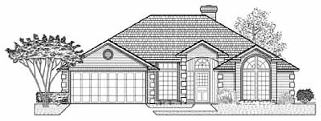 Exterior - Front Elevation 2 for Traditional House Plan #65-166 - 3 bed, 2 bath