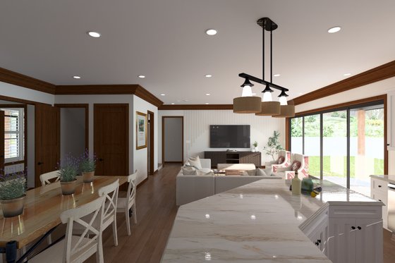 Interior - Family Room for Mediterranean House Plan #1060-420 - 3 bed, 2.5 bath