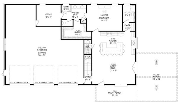 Architectural House Design - Traditional Floor Plan - Main Floor Plan #932-402