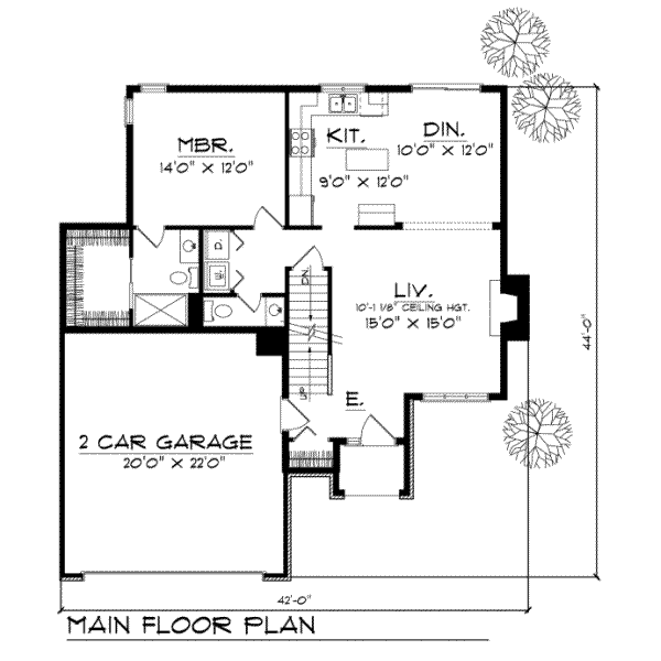 House Plan Design - Traditional Floor Plan - Main Floor Plan #70-112