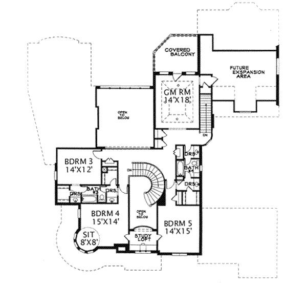 European Floor Plan - Upper Floor Plan #141-150