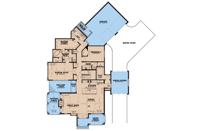 House Plan Design - Floor Plan - Main Floor for Modern House Plan #923-198 - 3 bed, 3 bath