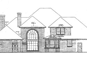 Exterior - Rear Elevation for European House Plan #310-172 - 4 bed, 4.5 bath