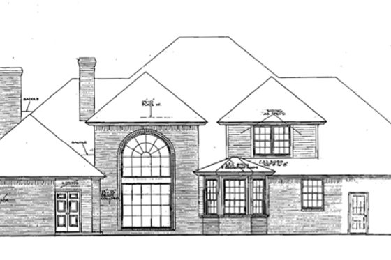 Exterior - Rear Elevation for European House Plan #310-172 - 4 bed, 4.5 bath