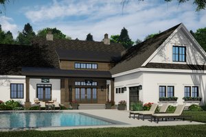 Exterior - Rear Elevation 1 for Farmhouse House Plan #51-1241 - 3 bed, 3.5 bath