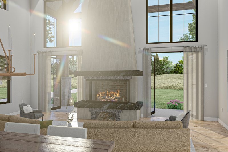 Architectural House Design - Interior - Family Room for Barndominium House Plan #455-250 - 4 bed, 3.5 bath