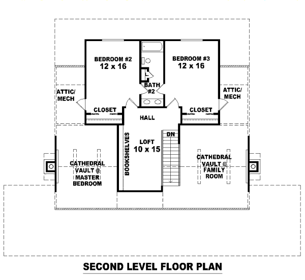 Country Floor Plan - Upper Floor Plan #81-385