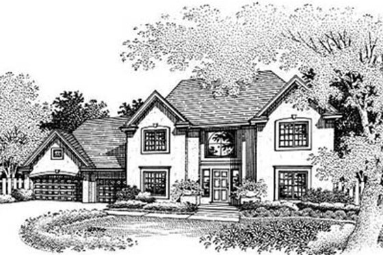 Exterior - Other Elevation for European House Plan #50-201 - 3 bed, 2.5 bath