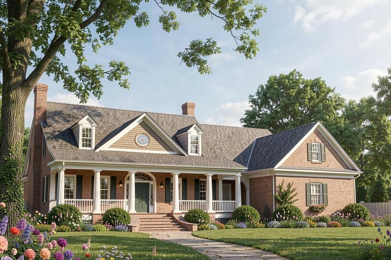 Home Plan - Exterior - Front Elevation 2 for Southern House Plan #137-185 - 4 bed, 3 bath