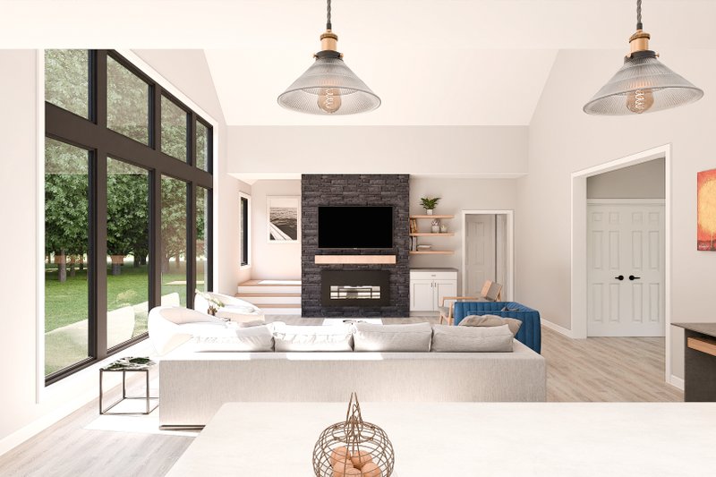House Blueprint - Interior - Family Room for Farmhouse House Plan #1089-31 - 3 bed, 2.5 bath