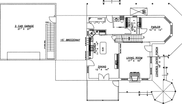 House Plan Design - Country Floor Plan - Main Floor Plan #117-176