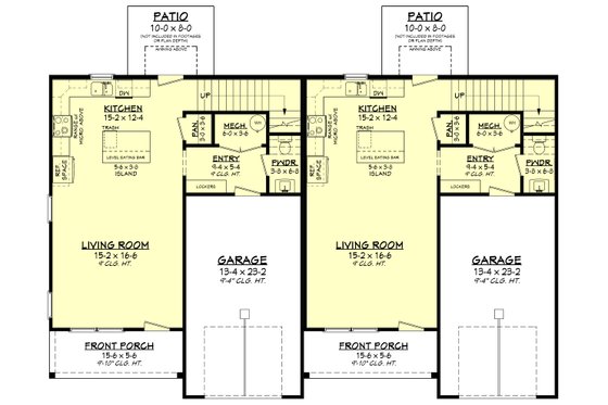 Floor Plan - Main Floor for Farmhouse House Plan #430-375 - 3 bed, 2.5 bath