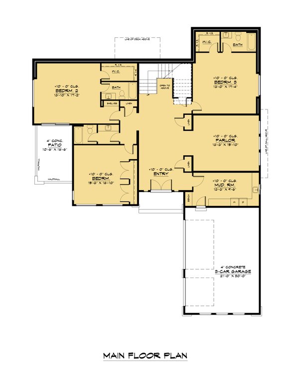 Contemporary Floor Plan - Main Floor Plan #1066-216