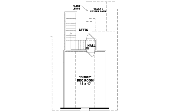 Floor Plan - Upper Floor for European House Plan #81-803 - 3 bed, 2 bath