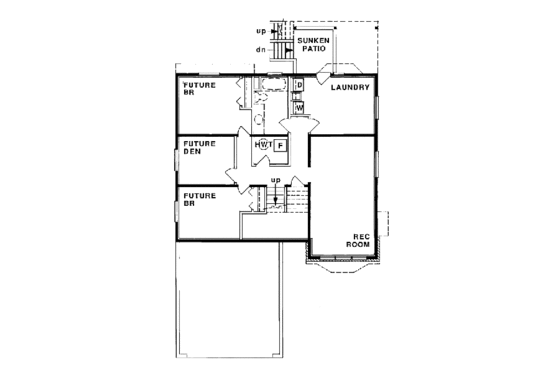 Floor Plan - Lower Floor for Traditional House Plan #47-312 - 3 bed, 2 bath
