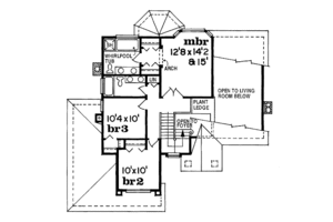 Floor Plan - Upper Floor for Traditional House Plan #47-264 - 3 bed, 2.5 bath