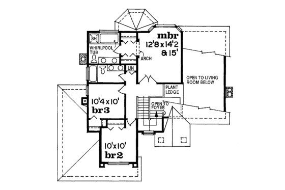 Floor Plan - Upper Floor for Traditional House Plan #47-264 - 3 bed, 2.5 bath