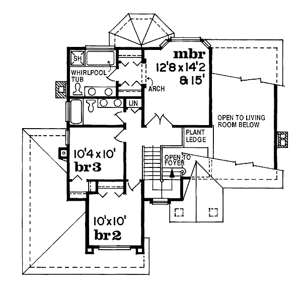 Traditional Floor Plan - Upper Floor Plan #47-264