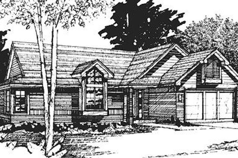 Contemporary Style House Plan - 2 Beds 2 Baths 1120 Sq/Ft Plan #320-444