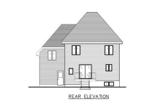 Exterior - Rear Elevation for European House Plan #138-117 - 3 bed, 1.5 bath