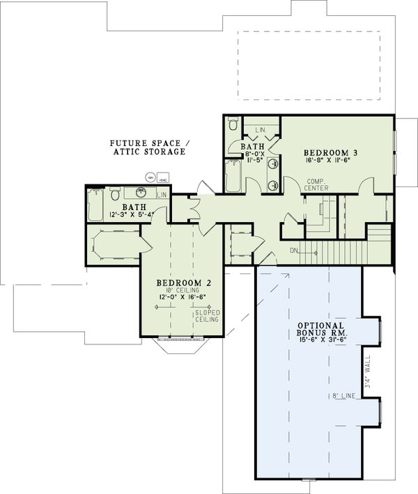 European Floor Plan - Upper Floor Plan #17-2447