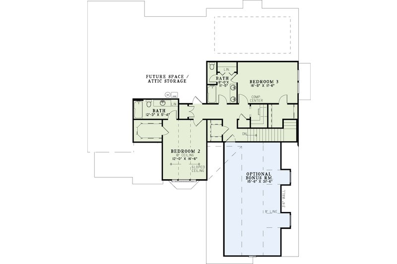 Home Plan - Floor Plan - Upper Floor for European House Plan #17-2447 - 3 bed, 3 bath