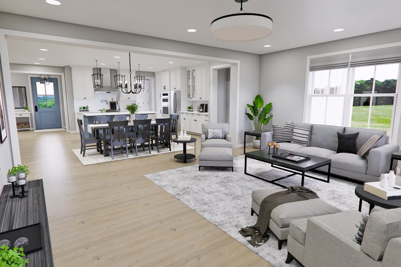 Dream House Plan - Interior - Family Room for Farmhouse House Plan #51-1280 - 4 bed, 3.5 bath